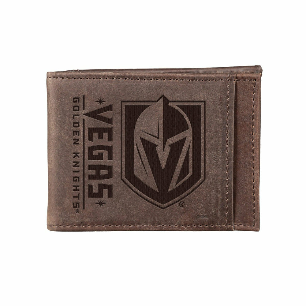 Front Pocket Wallet w/ RFID Blocking, Vegas Golden Knights, Brown - NHL Home