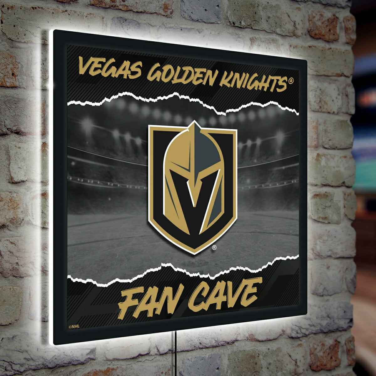 Vegas Golden Knights 23"H x 23"L LED Wall Decor, Edgelite, Square - NHL Home