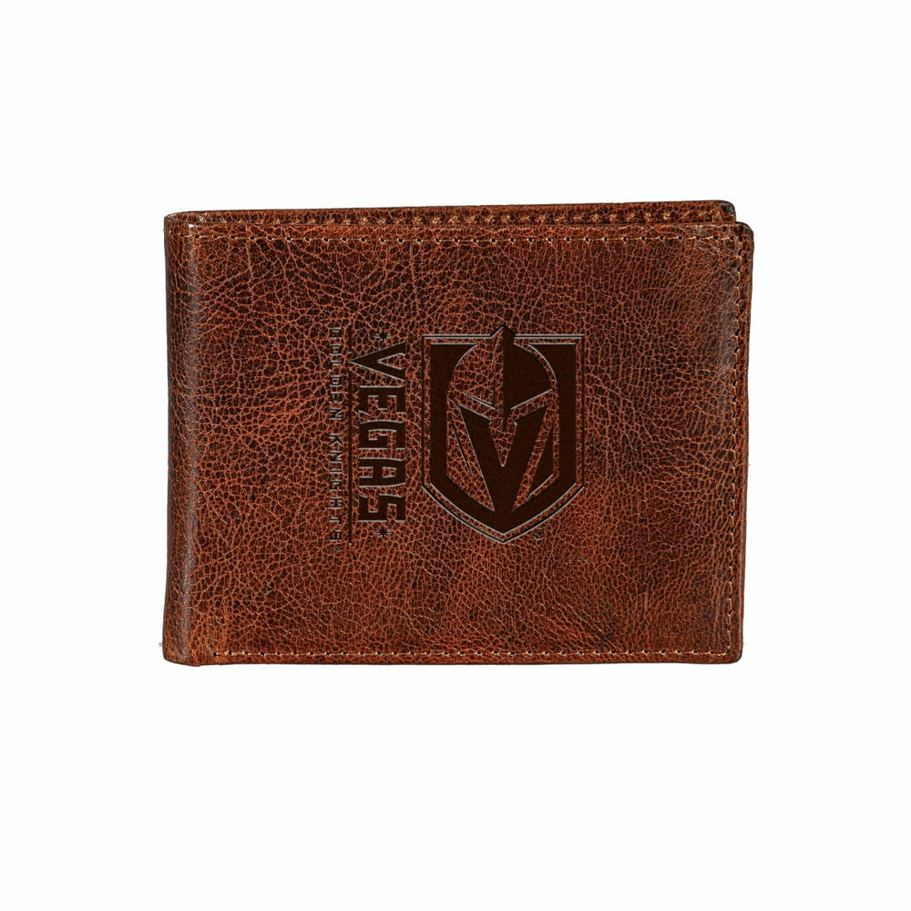 Vegas Golden Knights, Embossed 100% Genuine Tumbled Leather Passcase B - NHL Home