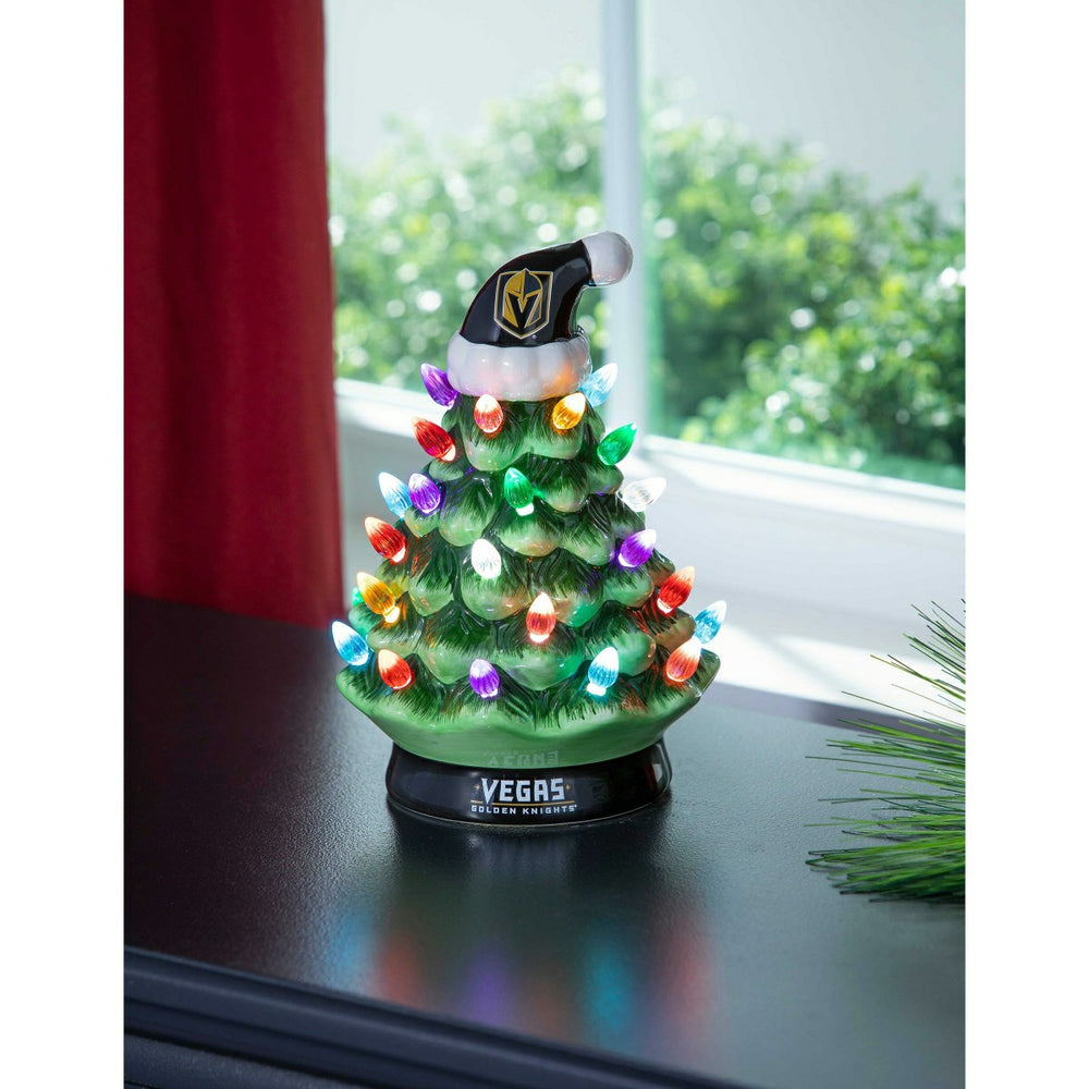 8" LED Ceramic Christmas Tree, Vegas Golden Knights - NHL Home