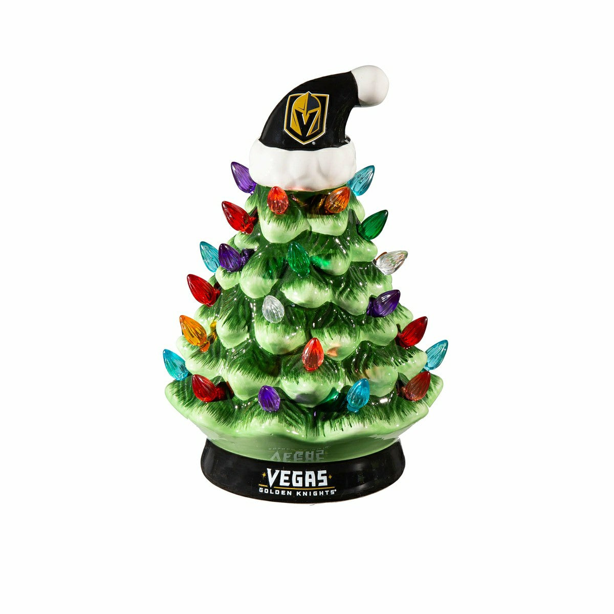 8" LED Ceramic Christmas Tree, Vegas Golden Knights - NHL Home