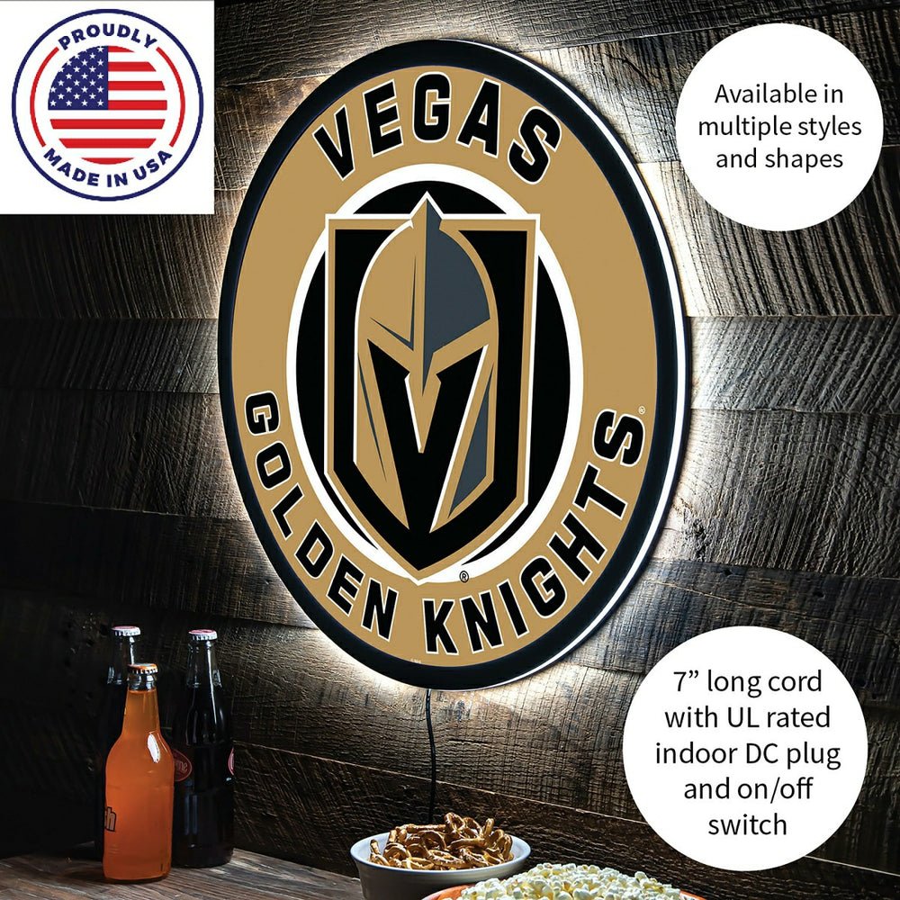 LED Wall Decor, Round, Las Vegas Golden Knights - NHL Home