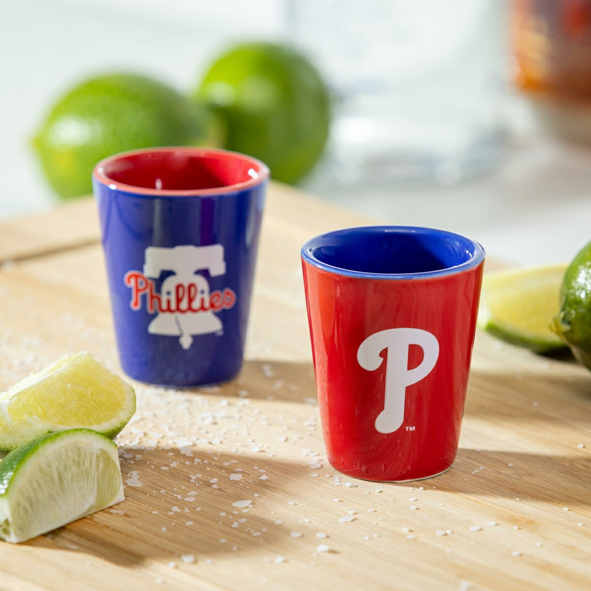 Philadelphia Phillies 4-Piece Ceramic 2oz. Shot Glass Set - Home MLB