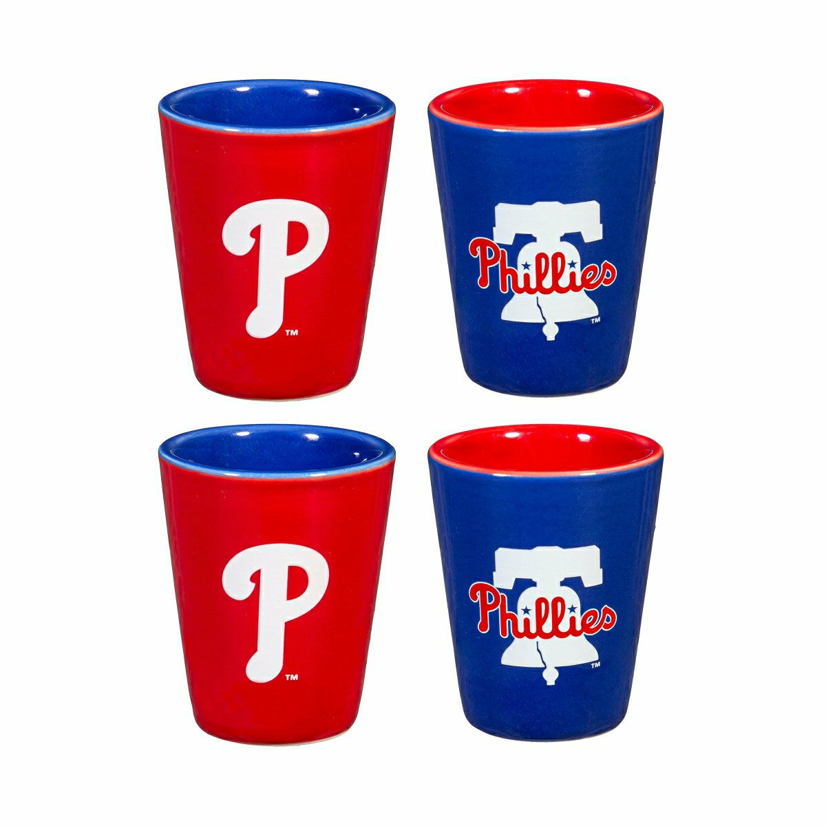Philadelphia Phillies 4-Piece Ceramic 2oz. Shot Glass Set - Home MLB