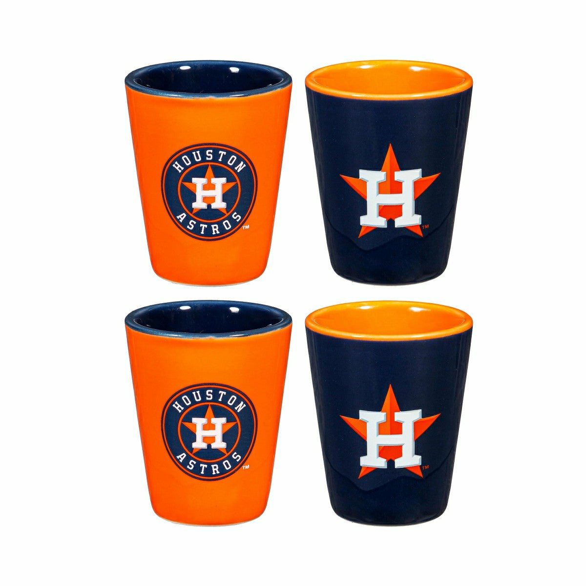 Houston Astros 4-Piece Ceramic 2oz. Shot Glass Set - Home MLB