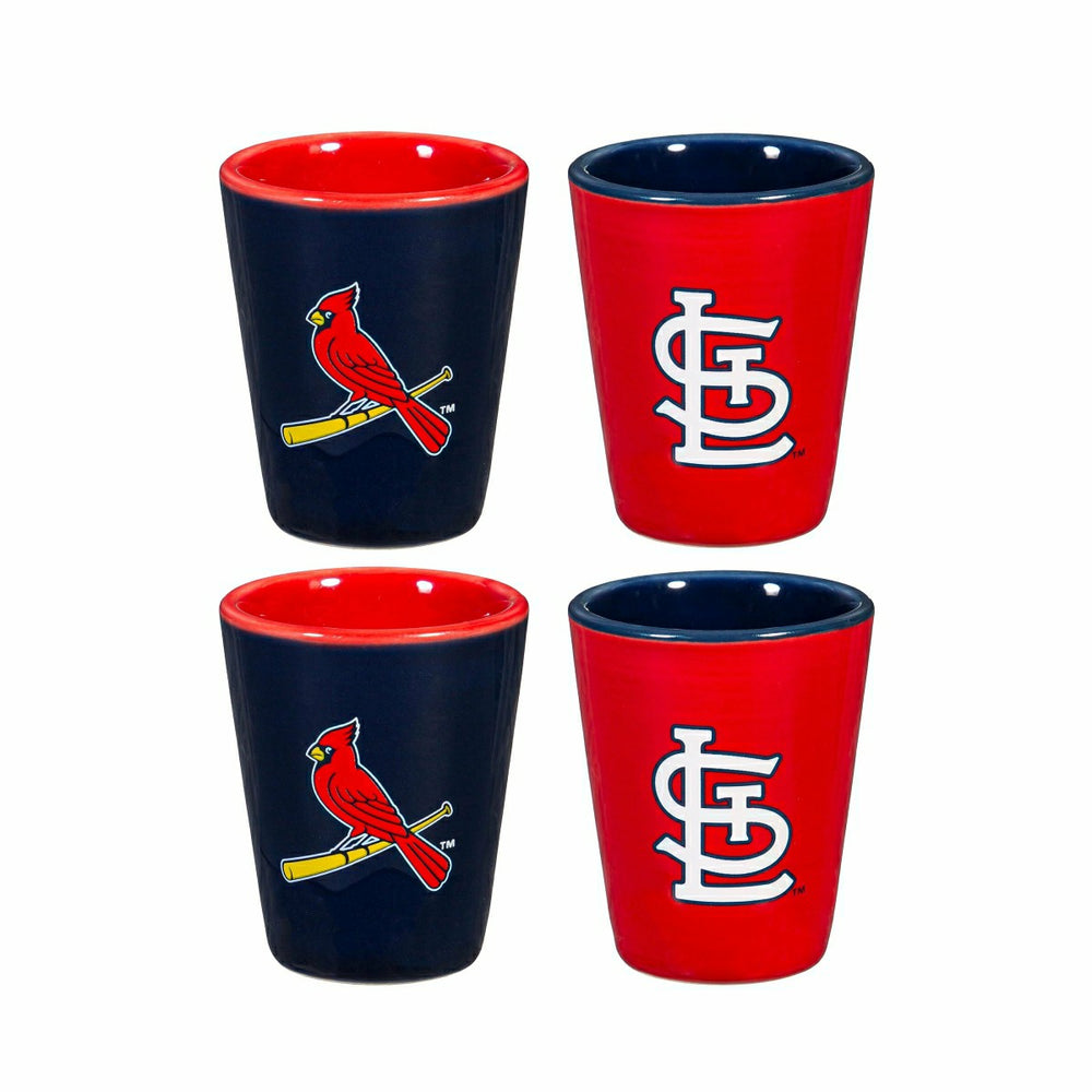 St Louis Cardinals 4-Piece Ceramic 2oz. Shot Glass Set - Home