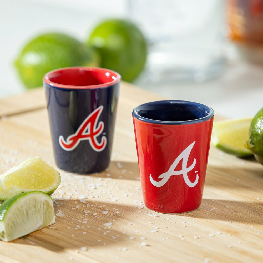 Atlanta Braves 4-Piece Ceramic 2oz. Shot Glass Set - Home MLB