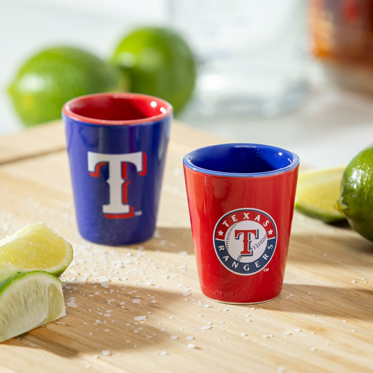 Texas Rangers 4-Piece Ceramic 2oz. Shot Glass Set - Home MLB