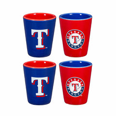 Texas Rangers 4-Piece Ceramic 2oz. Shot Glass Set - Home MLB