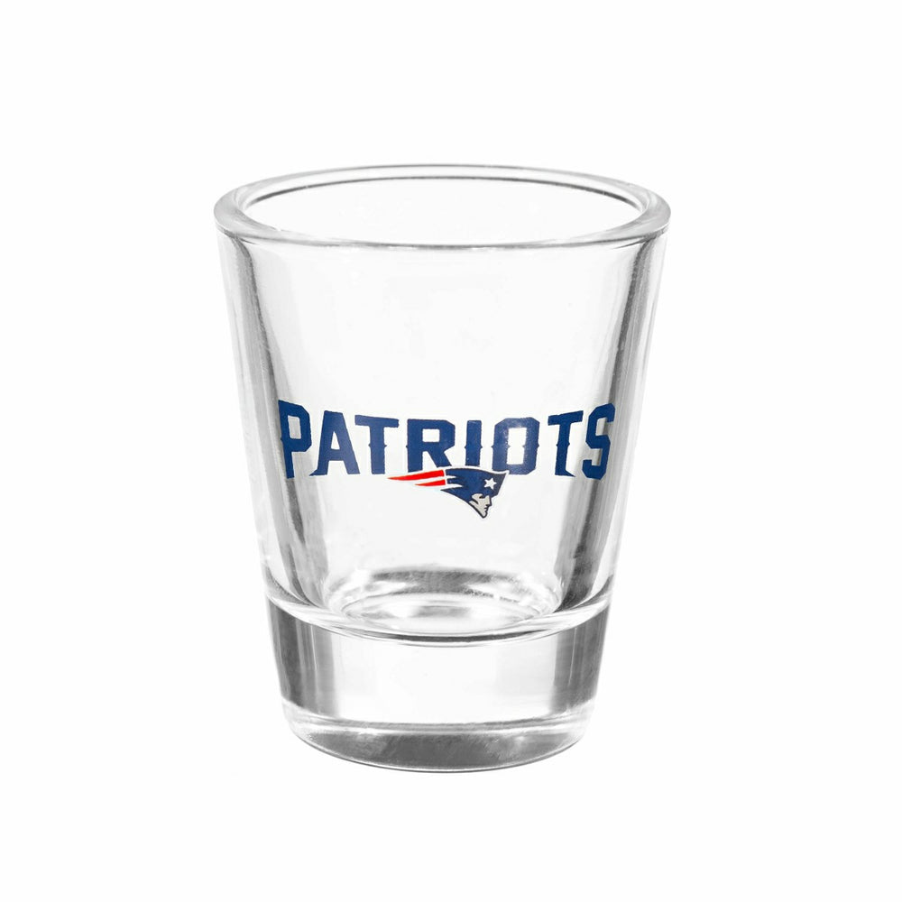 New England Patriots 4-Piece Ceramic and Glass 2oz. Shot Glass Set - Home NFL