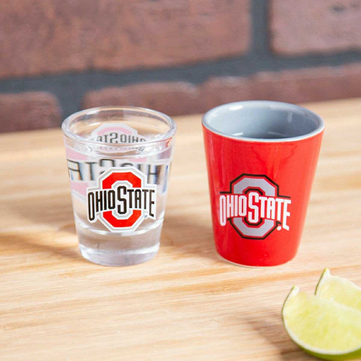 Ohio State University 4-Piece Ceramic and Glass 2oz. Shot Glass Set - Home Collegiate