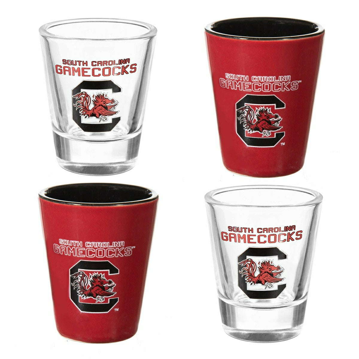University of South Carolina 4-Piece Ceramic and Glass 2oz. Shot Glass - Home Collegiate