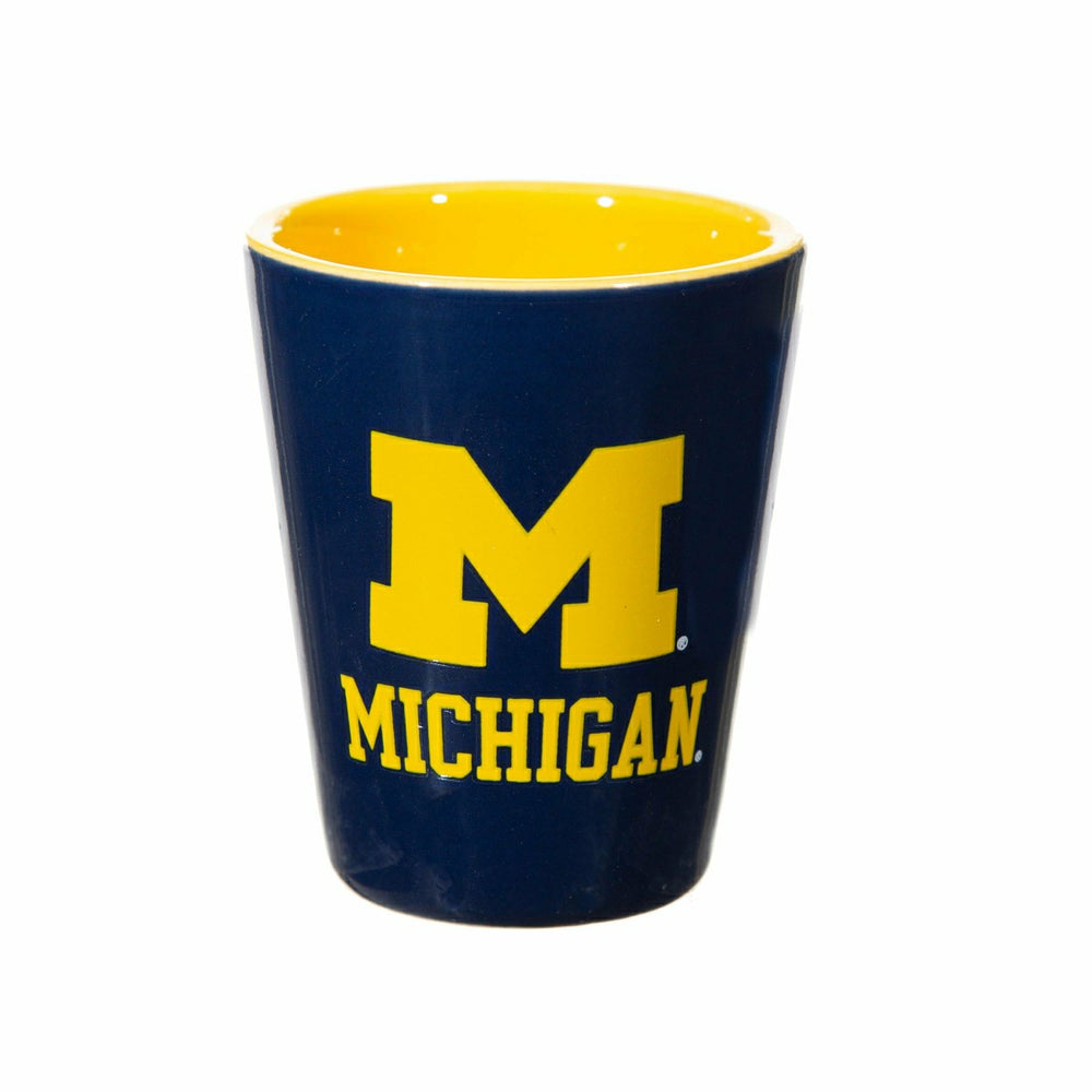 University Of Michigan 4-Piece Ceramic and Glass 2oz. Shot Glass Set - Home Collegiate