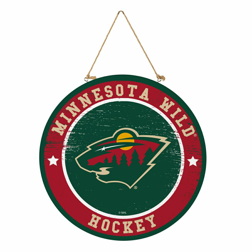 Minnesota Wild Round Door Décor with Hanging Rope, 18x18 - NHL Home