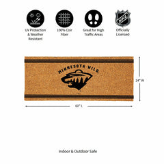 Minnesota Wild Extra Large One Color Coir Mat, 60"x24" - NHL