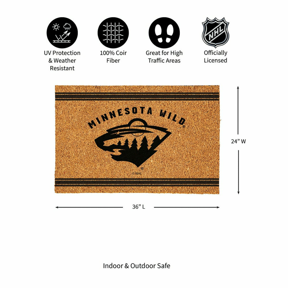Minnesota Wild Large One Color Coir Mat, 36"x24" - NHL