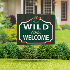Minnesota Wild Coroplast Yard Sign, "Fans Welcome" - NHL Home
