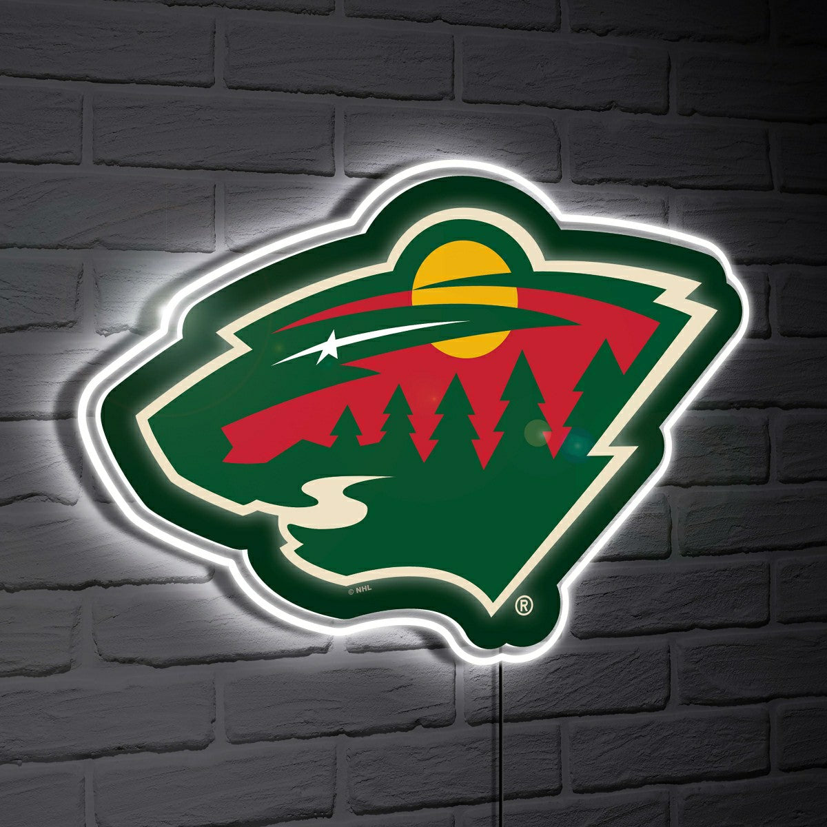 Minnesota Wild LED Wall Decor, Glazelite, Logo - NHL Home