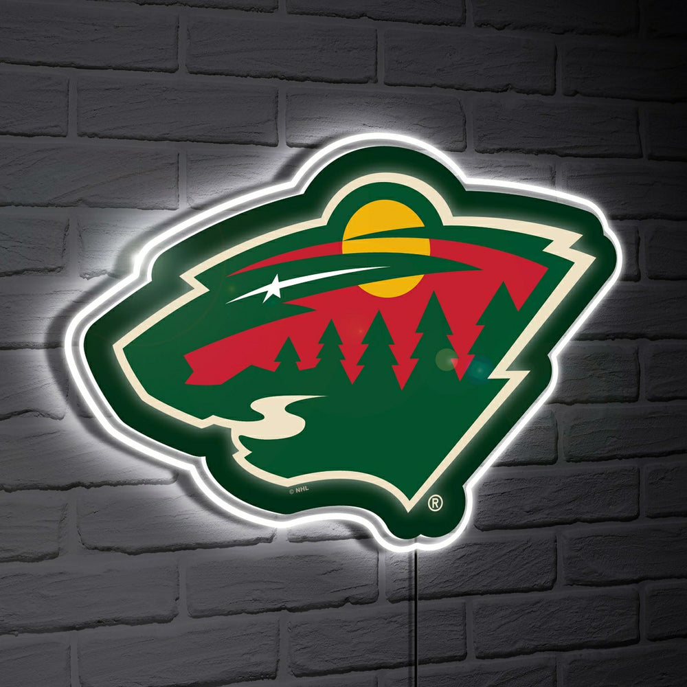 Minnesota Wild LED Wall Decor, Glazelite, Logo - NHL Home