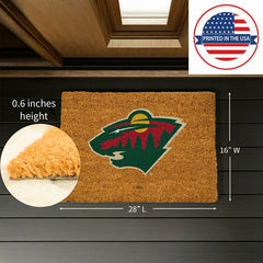 Coir Mat, 16"x28", Minnesota Wild - NHL