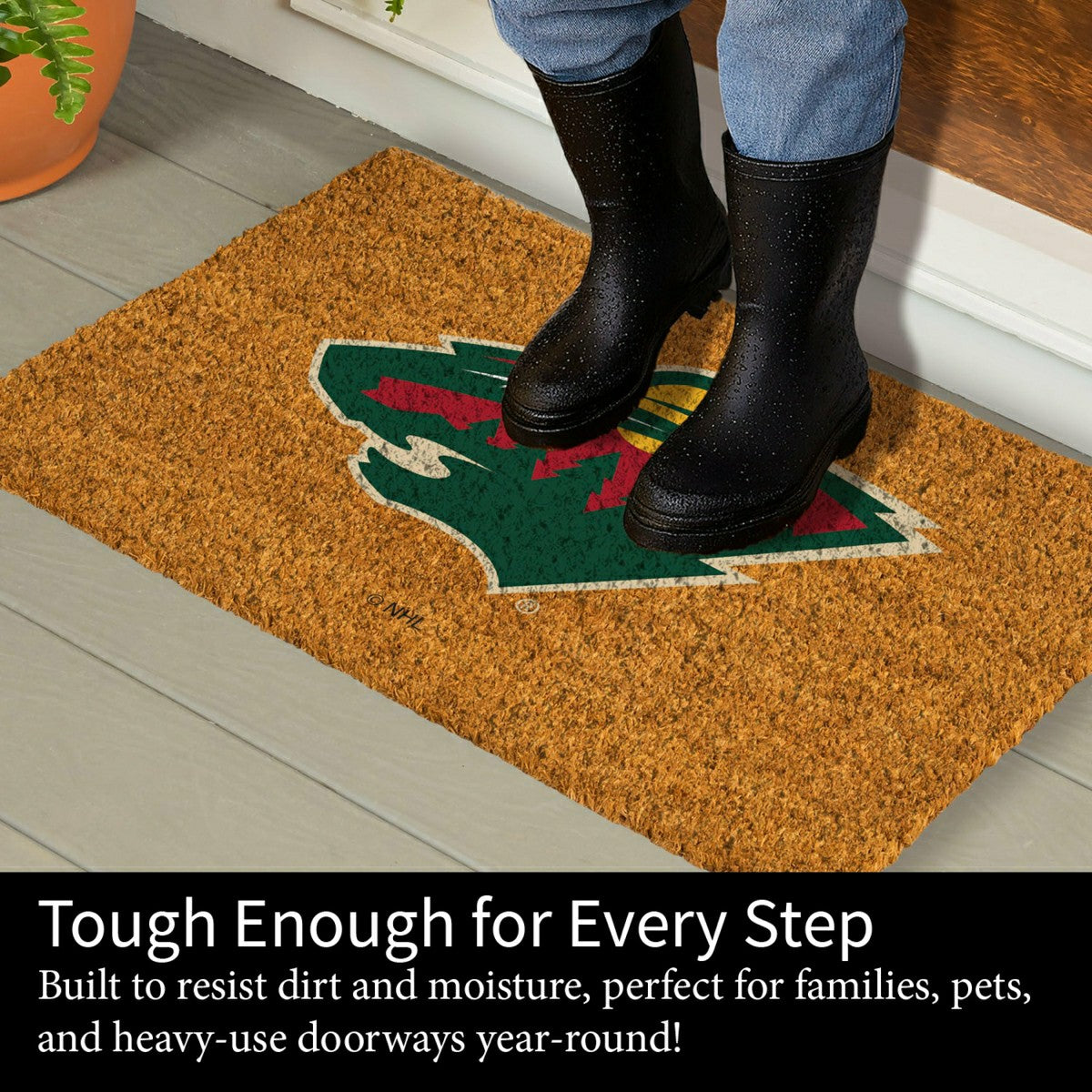 Coir Mat, 16"x28", Minnesota Wild - NHL
