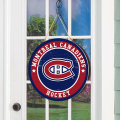 Montreal Canadiens Round Door Décor with Hanging Rope, 18x18 - NHL Home