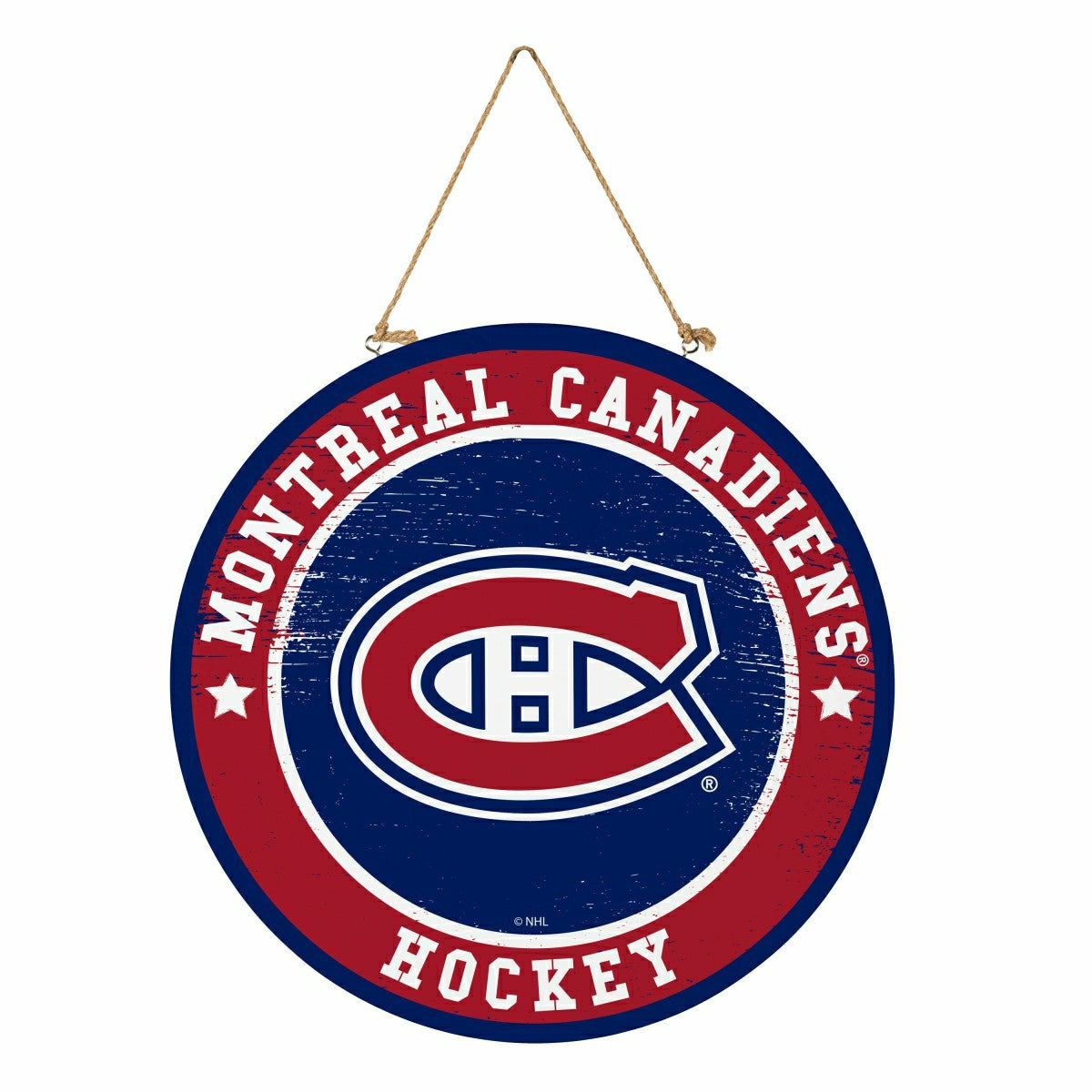 Montreal Canadiens Round Door Décor with Hanging Rope, 18x18 - NHL Home