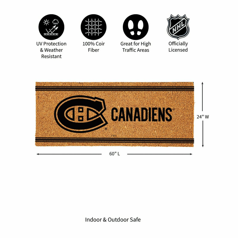 Montreal Canadiens Extra Large One Color Coir Mat, 60"x24" - NHL