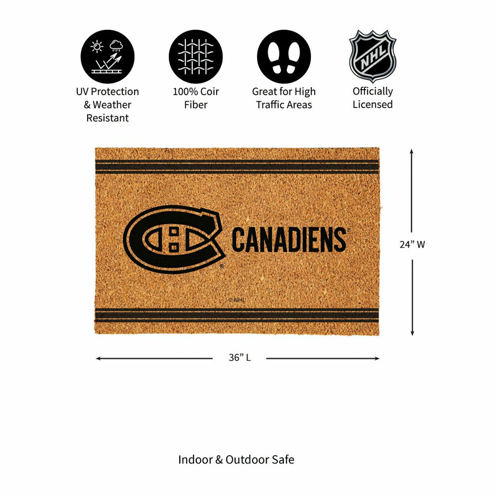 Montreal Canadiens Large One Color Coir Mat, 36"x24" - NHL
