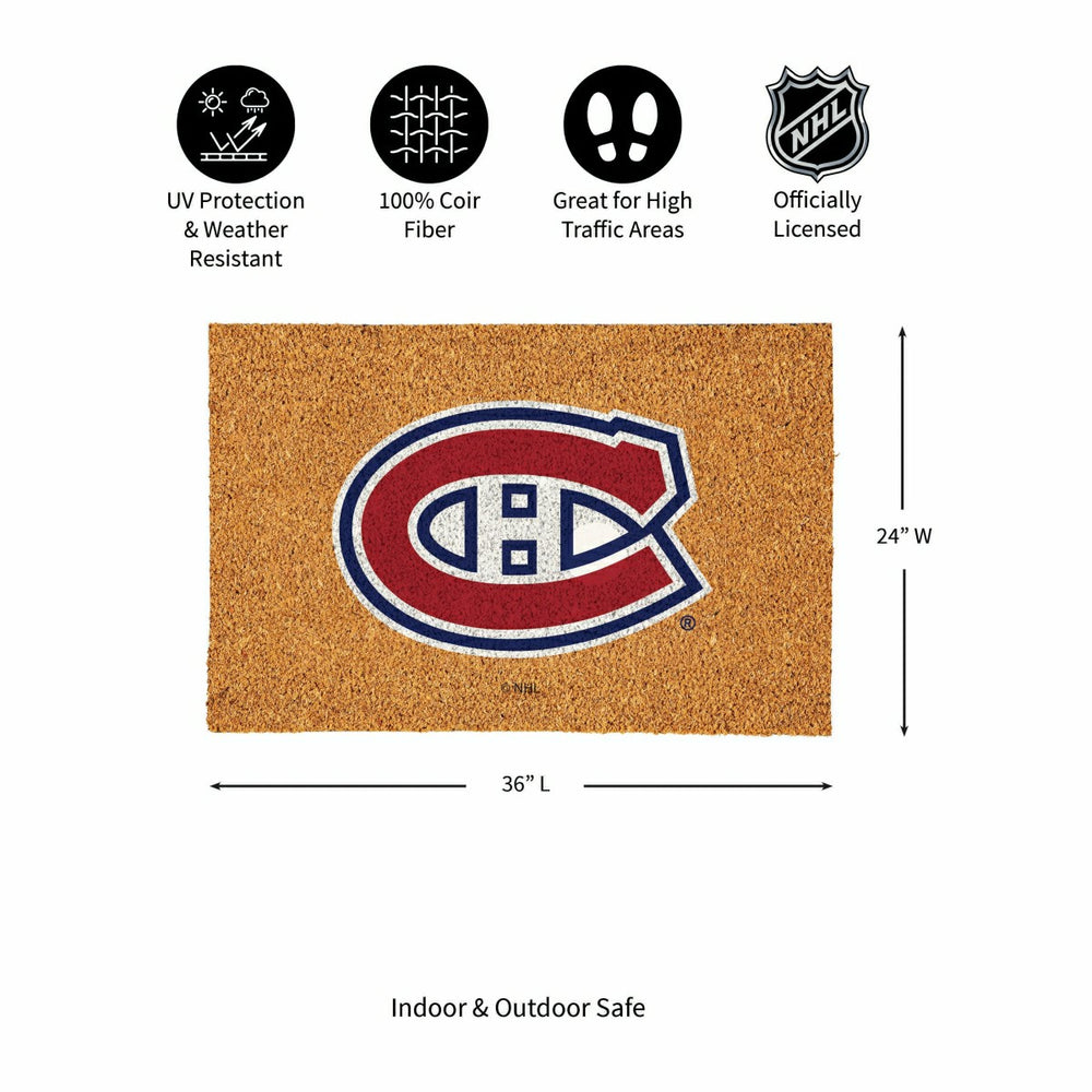 Montreal Canadiens Large Full Color Coir Mat, 36"x24" - NHL