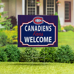 Montreal Canadiens Coroplast Yard Sign, "Fans Welcome" - NHL Home