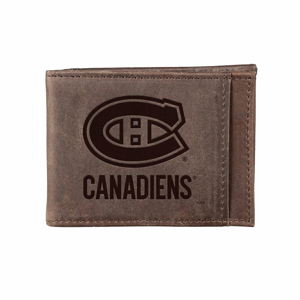 Front Pocket Wallet w/ RFID Blocking, Montreal Canadiens, Brown - NHL Home