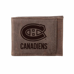 Front Pocket Wallet w/ RFID Blocking, Montreal Canadiens, Brown - NHL Home