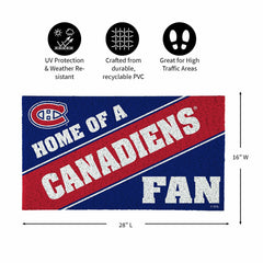 Montreal Canadiens, PVC Mat COLOR, Home of a Fan - NHL