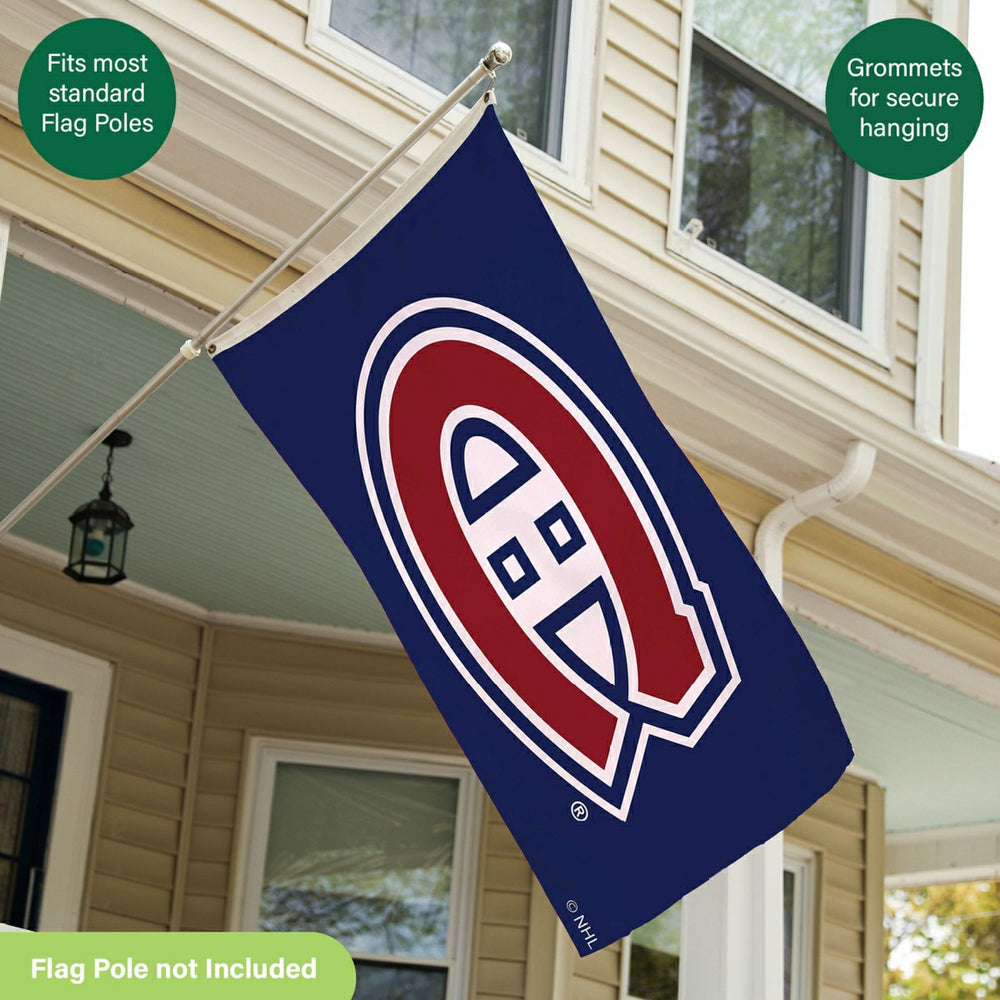 Montreal Canadiens Single Sided Flag with 2 Grommets, 3'x5' - NHL Home