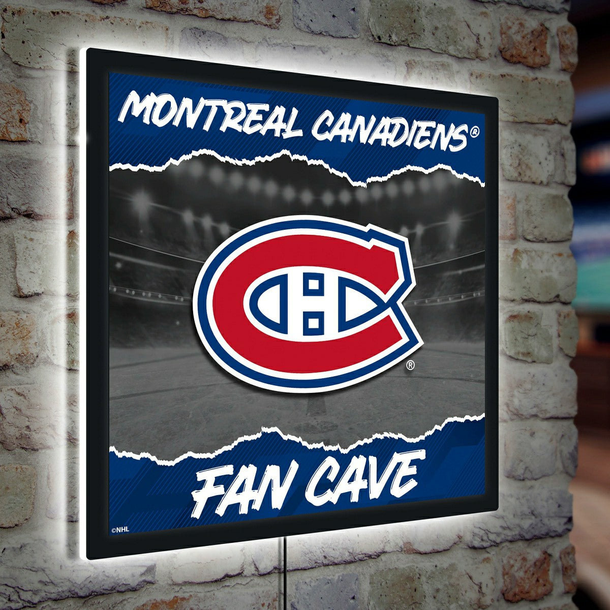 Montreal Canadiens 23"H x 23"L LED Wall Decor, Edgelite, Square - NHL Home