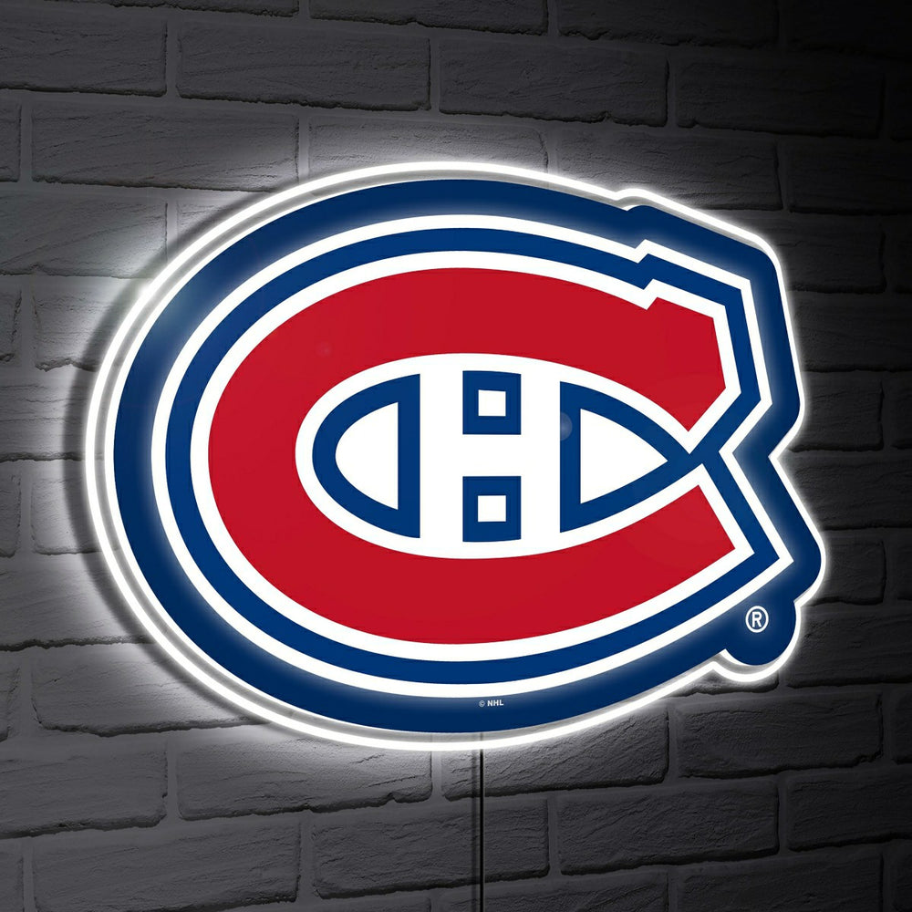 Montreal Canadiens LED Wall Decor, Glazelite, Logo - NHL Home