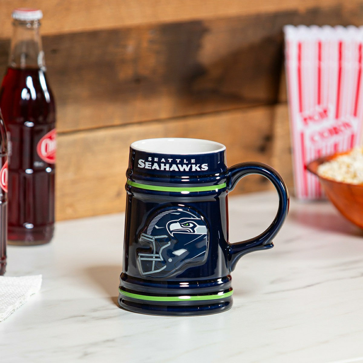 Seattle Seahawks Ceramic Stein Cup, 24oz - Home NFL
