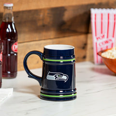 Seattle Seahawks Ceramic Stein Cup, 24oz - Home NFL