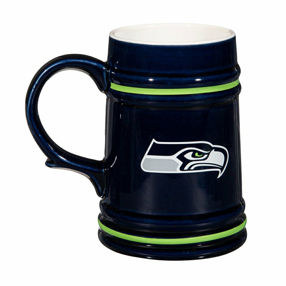 Seattle Seahawks Ceramic Stein Cup, 24oz - Home NFL