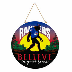 New York Rangers Bigfoot Round Door Décor with Hanging Rope, 18x18 - NHL Home