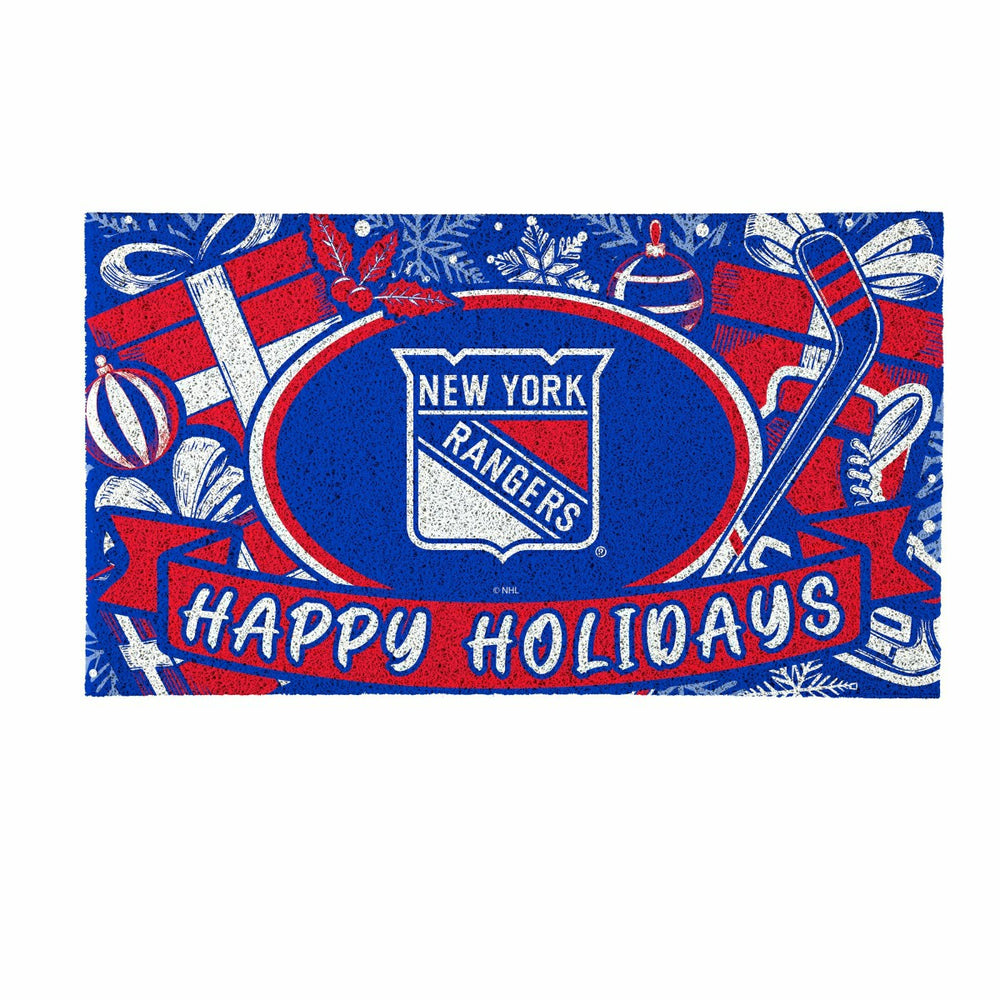 New York Rangers Holiday PVC Mat, 28"x16" - NHL
