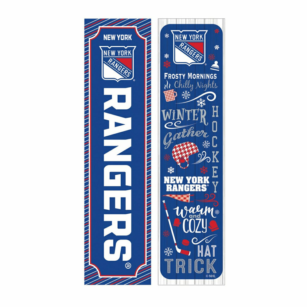 46" Double Sided Leaner, New York Rangers, Winter Seasonal - NHL Home