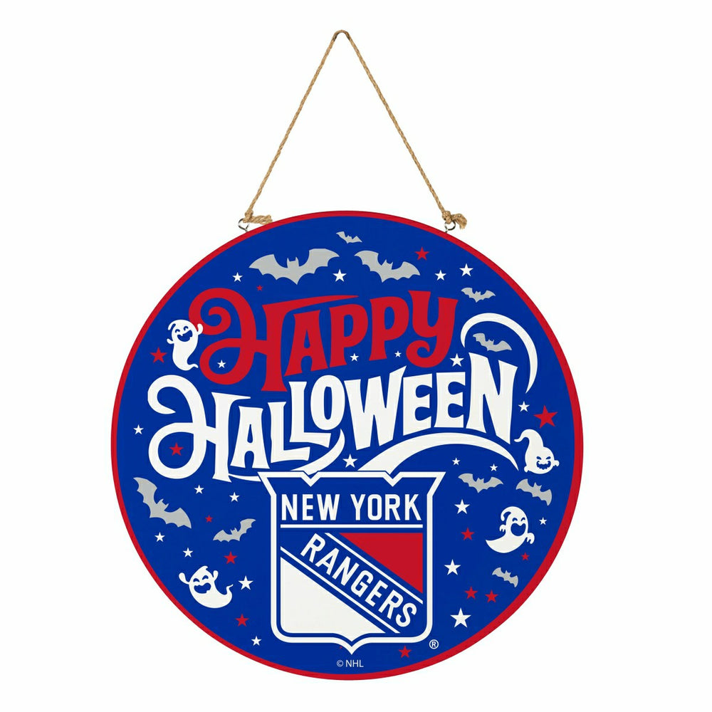 New York Rangers Halloween Round Door Décor with Hanging Rope, 18x18 - NHL Home