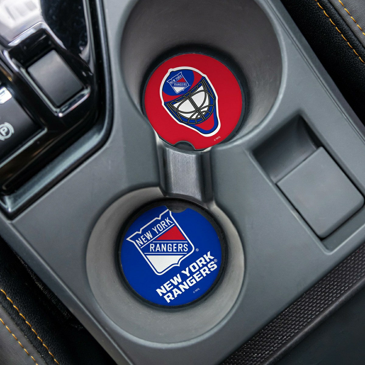 New York Rangers Car Coaster Set, 2pc - NHL Home
