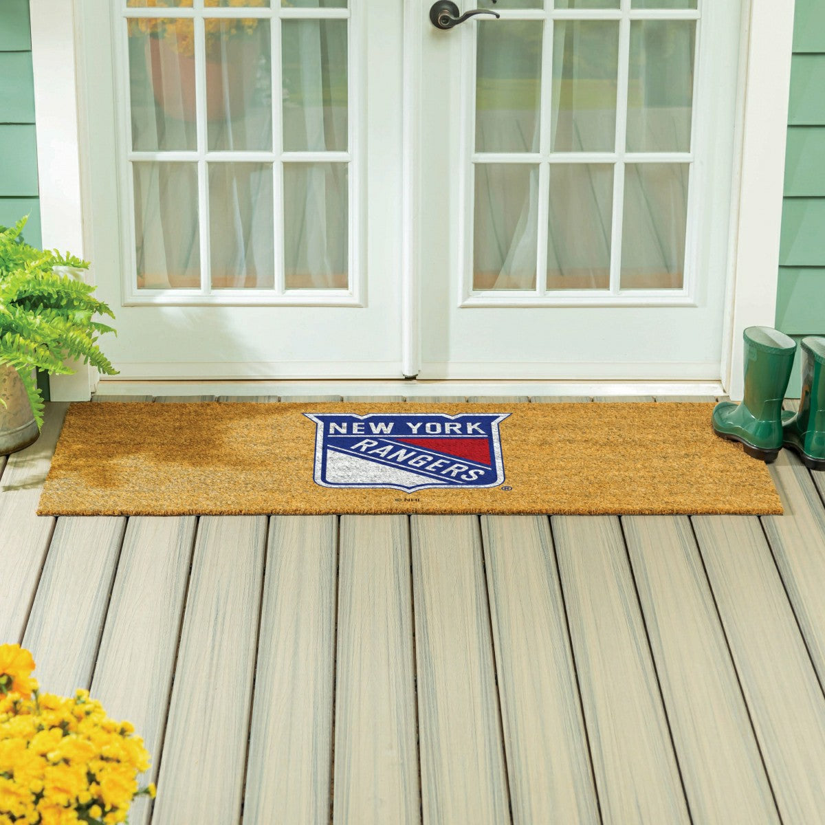 New York Rangers Extra Large Full Color Coir Mat, 60"x24" - NHL