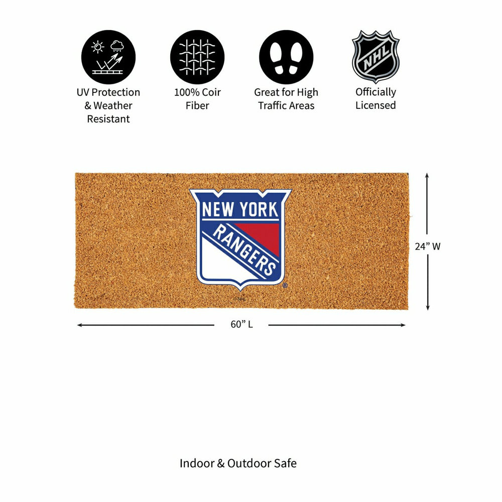 New York Rangers Extra Large Full Color Coir Mat, 60"x24" - NHL