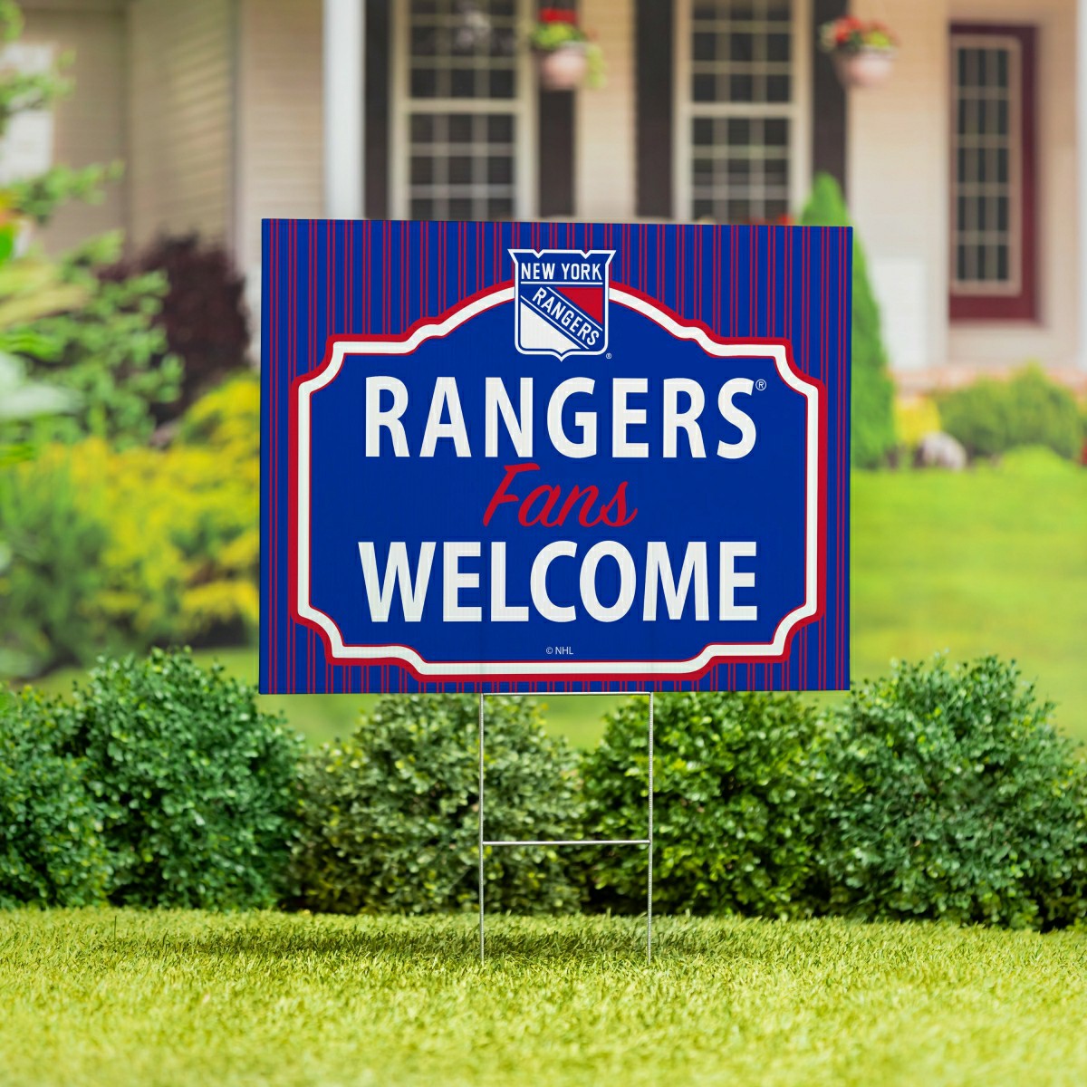 New York Rangers Coroplast Yard Sign, "Fans Welcome" - NHL Home
