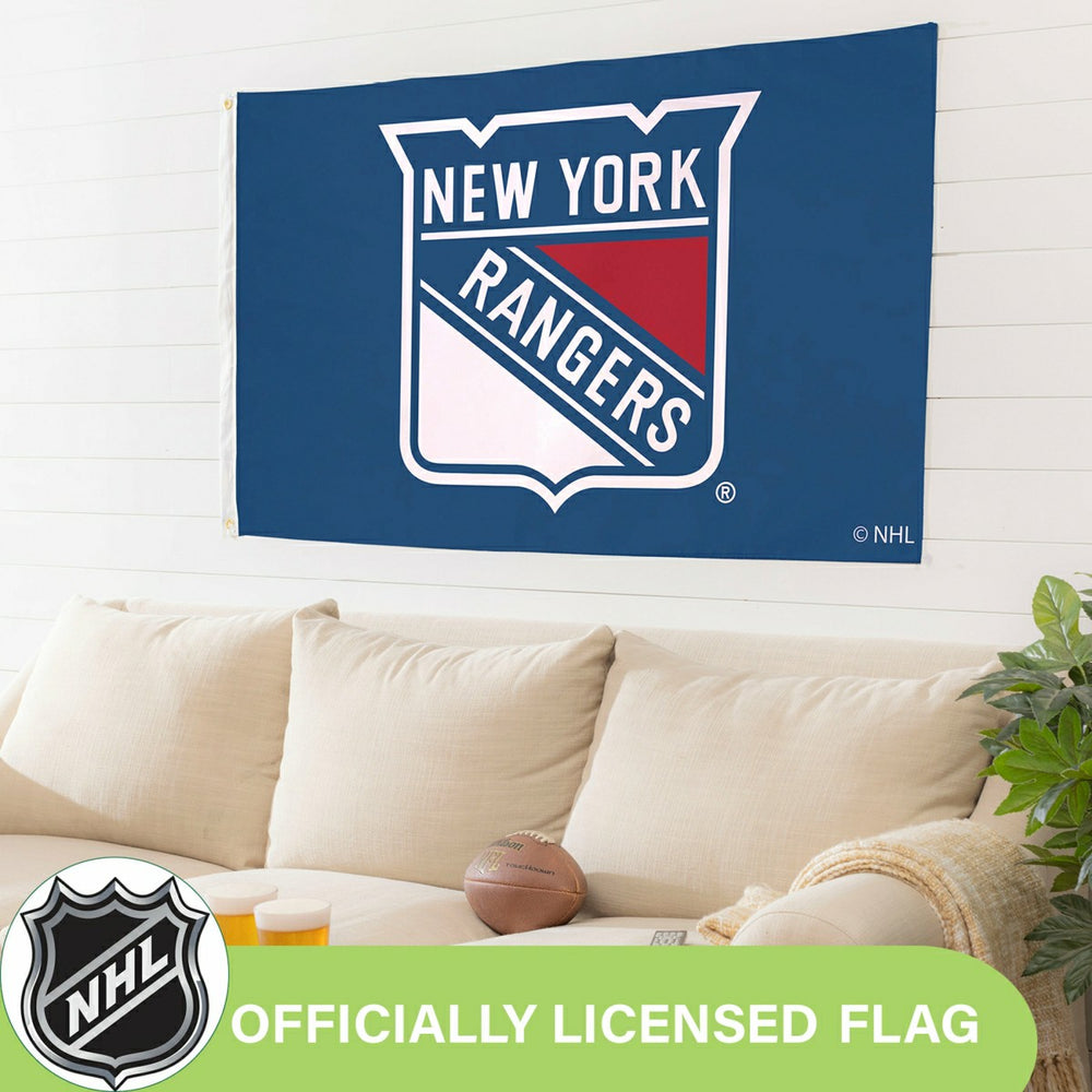 New York Rangers Single Sided Flag with 2 Grommets, 3'x5' - NHL Home