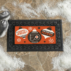 Philadelphia Flyers Holiday Flocked Coir Sassafras Switch Mat, 22"x10" - NHL